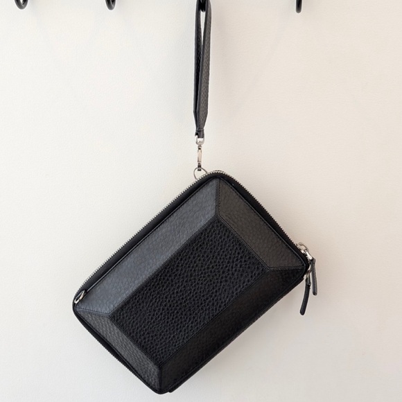 MACKAGE Black Roni Pebbled Leather Structured Crossbody Bag Like New - Picture 16 of 16